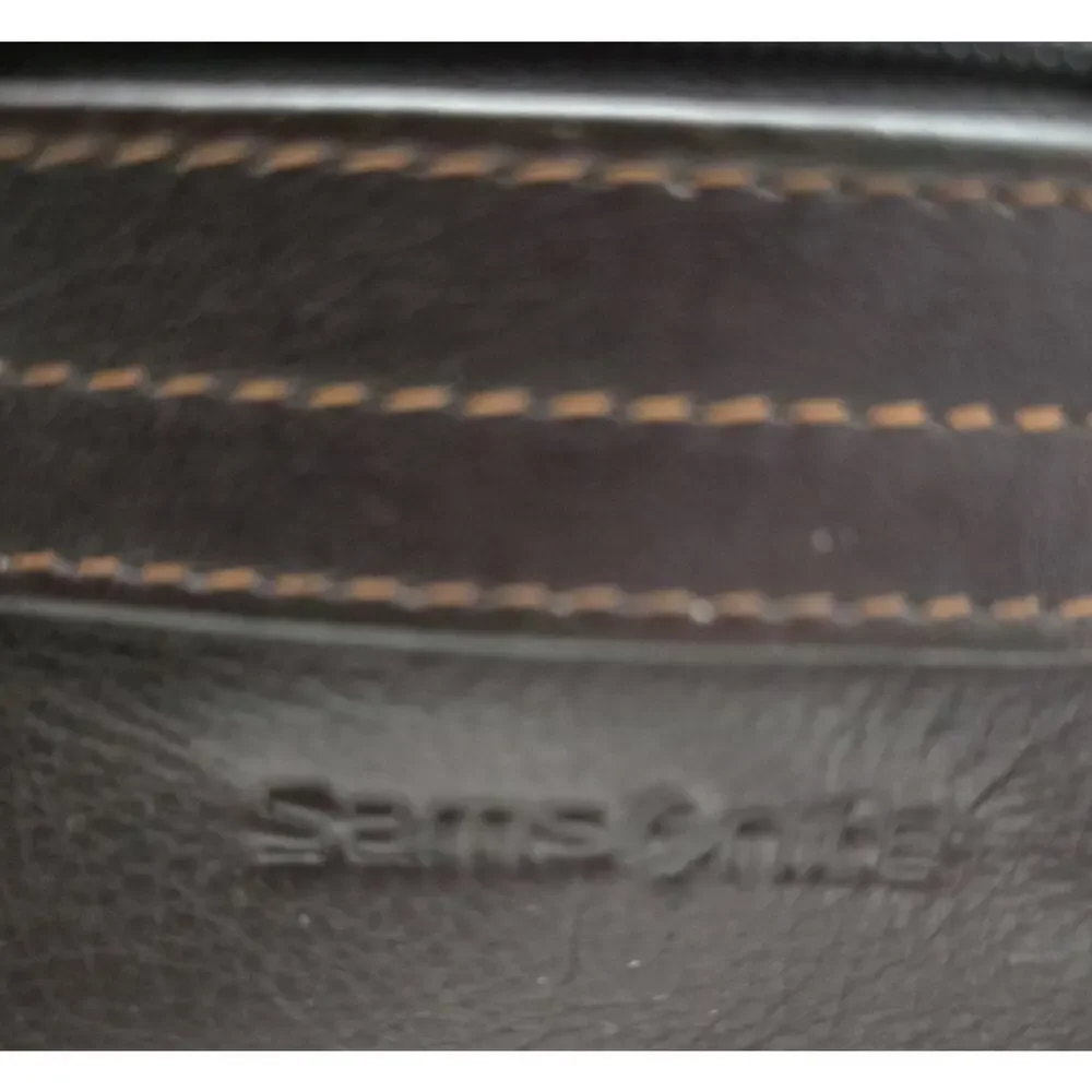 Samsonite Brown/Black Leather Laptop Business Case Briefcase Case Bag